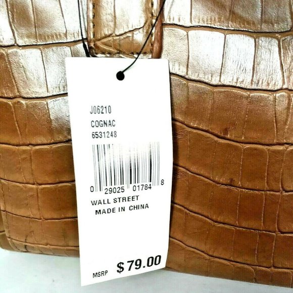 Jones New York Cognac Brown Faux Leather Tote Bag - Picture 8 of 8